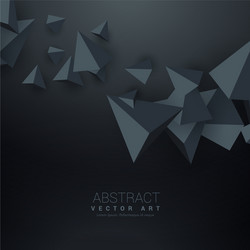 dark background with 3d triangle shapes vector image
