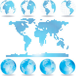 Dotted world map Royalty Free Vector Image - VectorStock