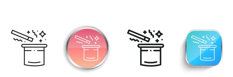 magic trick icon thin linear regular and button vector image