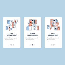 mobile programming ui ux development and app vector image