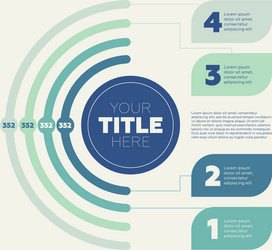 pie chart 4 steps and circle header vector