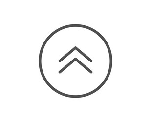 Swipe up button line icon scrolling arrow sign vector