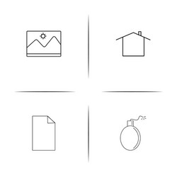 Web and text simple linear icon setsimple outline vector