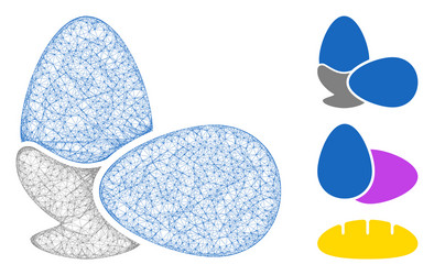 Boiled eggs polygonal web mesh vector