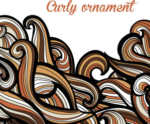 Curl abstract pattern with multicolored waves vector