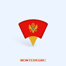 montenegro flag map pointer design with shadow vector image