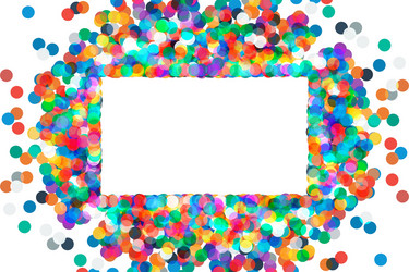 Rectangular frame with confetti vector