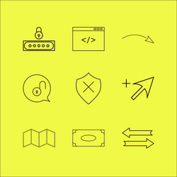 web linear icon set simple outline icons vector image
