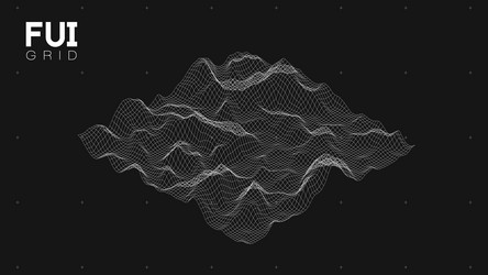 fui gui 3d landscape scan grid abstract vector image
