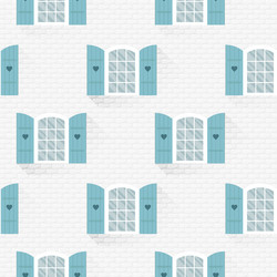 Seamless pattern with windows in flat style vector