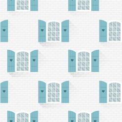 seamless pattern with windows in flat style vector