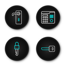 set line key locked house intercom system vector image