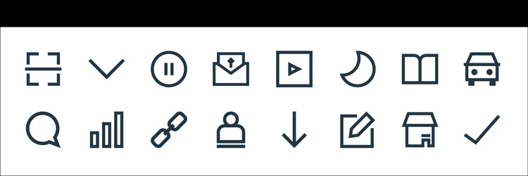 user interface line icons linear set quality vector image