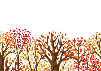 Autumn seamless pattern with stylized trees vector