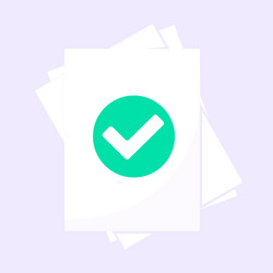 Correct document verification concept with paper vector