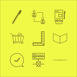 Web linear icon set simple outline icons vector