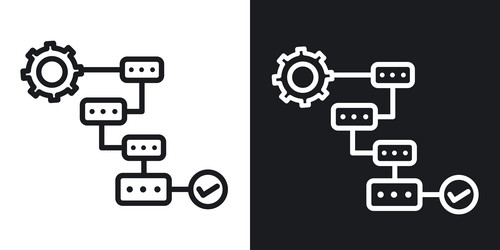 workflow processline in thin line black color vector image