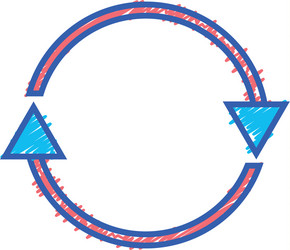 Color arrows in circle symbol of loading progress vector