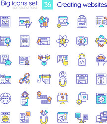 Creating website rgb color icons set vector