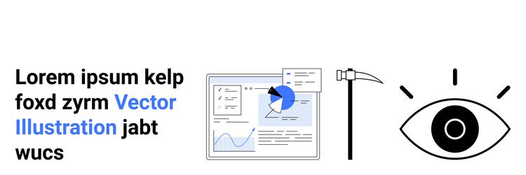 data visualization dashboard with pie chart line vector image