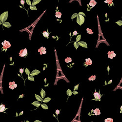 pattern with eiffel tower vector image