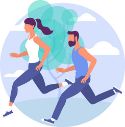 Running People in Park vector image