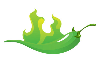 Spicy level hot chili pepper icon with flame vector