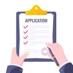 submit application document form flat style design vector image