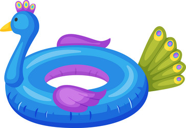 vibrant inflatable peacock float adding a playful vector image