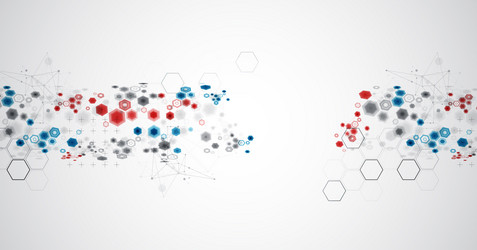 abstract hexagon background with plexus effect vector image