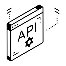 API Cog Icon Set vector image