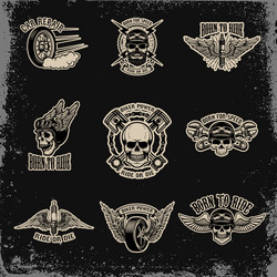 Biker Club Emblems & Repair Vector Image
