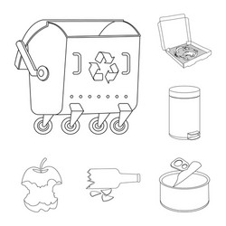 isolated object of garbage and ecology symbol vector image