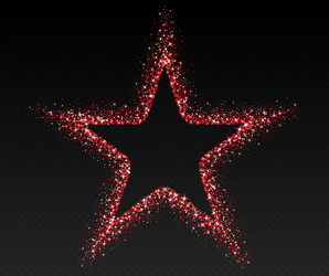 red glitter frame shimmering border in star shape vector image