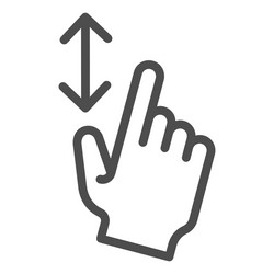 Vertical scroll line icon resize in height vector