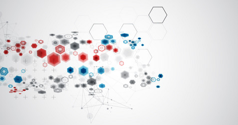 abstract hexagon background with plexus effect vector image