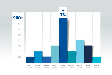 Chart graph with shadows effect simply color vector