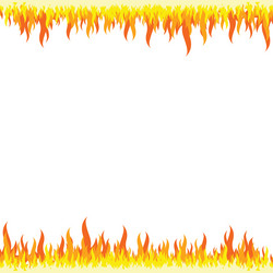 Flames effect boder frame with white background vector