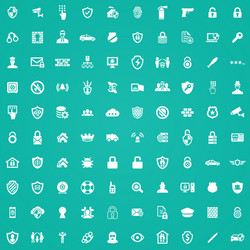 security 100 icons universal set for web and ui vector image