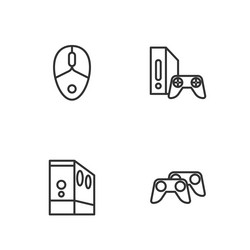 set line game controller or joystick case vector image