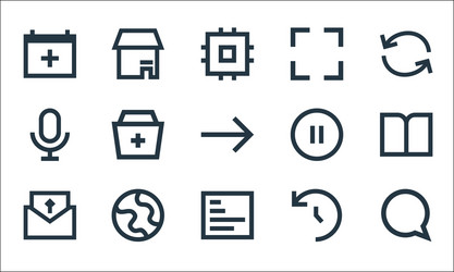 User interface line icons linear set quality vector