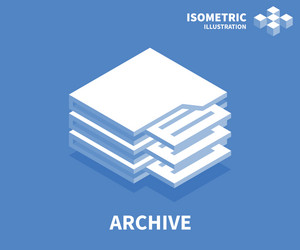 Archive icon isometric template for web design vector