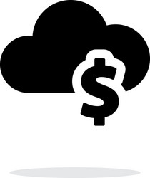 cloud computing with dollar simple icon on white vector