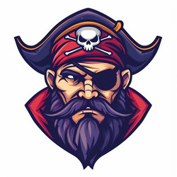 Cyber Pirate Logo - Skull & Sword Vector Image
