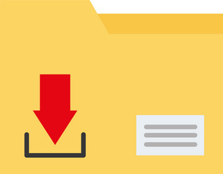folder data file with arrow down flat style icon vector image