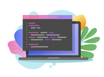programming javascript or html code on laptop vector image