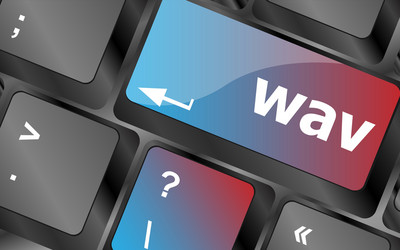 wav word on keyboard keys button vector image
