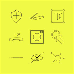 web linear icon set simple outline icons vector image