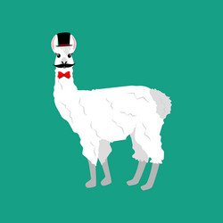 Charming Llama with Mustache vector