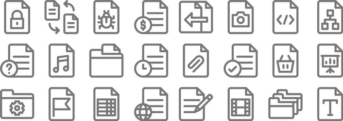 document and files line icons linear set quality vector image